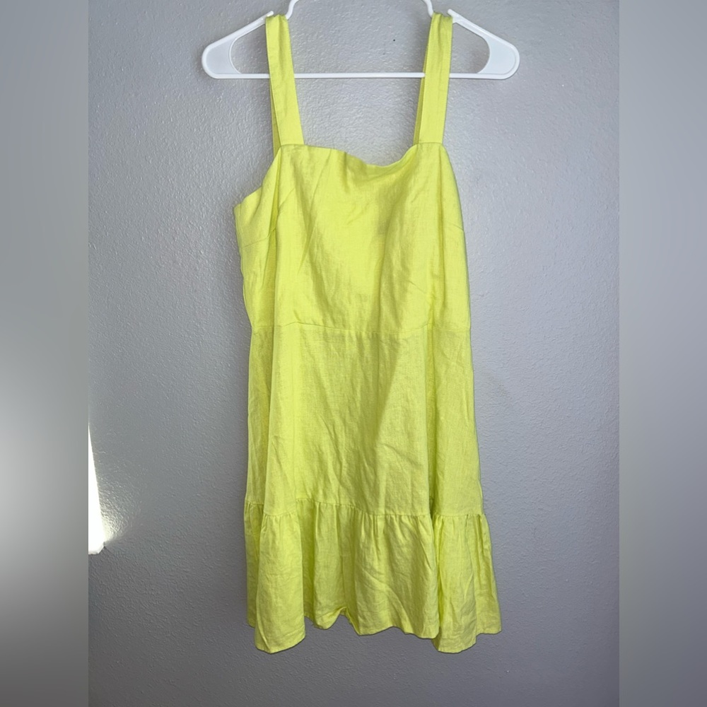 NY&Co Yellow Linen Blend Flare Dress (NWT) - Picture 8 of 8
